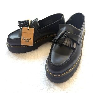 Dr. Martens Adrian Bex Smooth Leather Loafers Shoes Women 6 Men 5 Black Platform